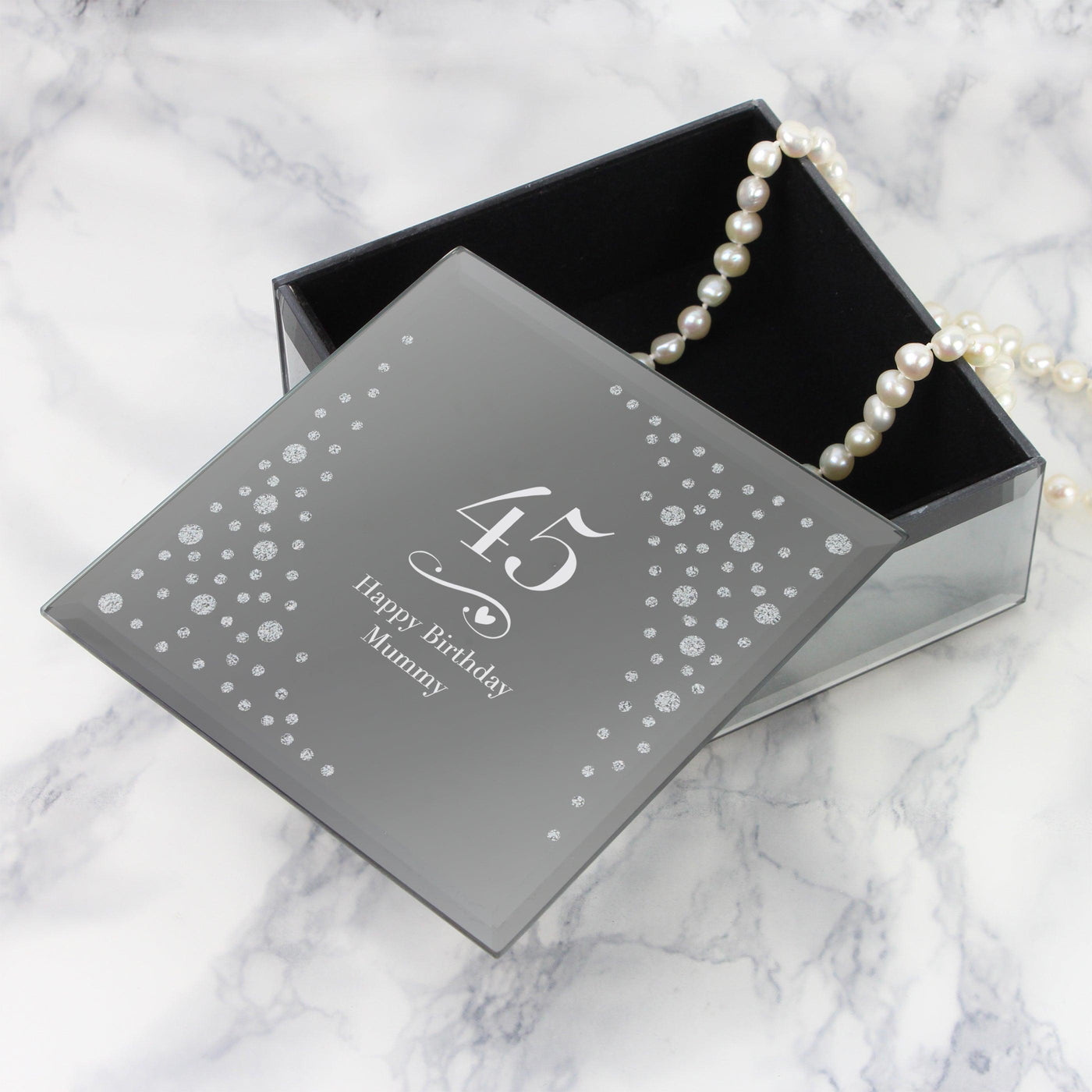 Personalised Big Age Swirls & Hearts Diamante Glass Trinket Box - Shop Personalised Gifts