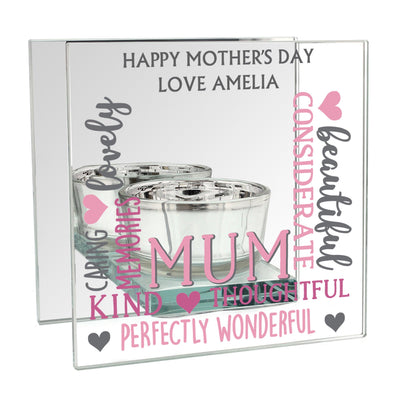 Personalised Mum Mirrored Glass Tea Light Holder - Shop Personalised Gifts