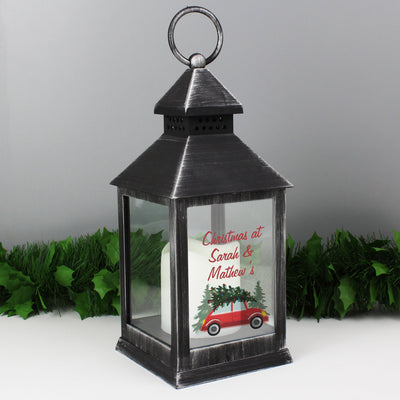 Personalised 'Driving Home For Christmas' Black Lantern - Shop Personalised Gifts