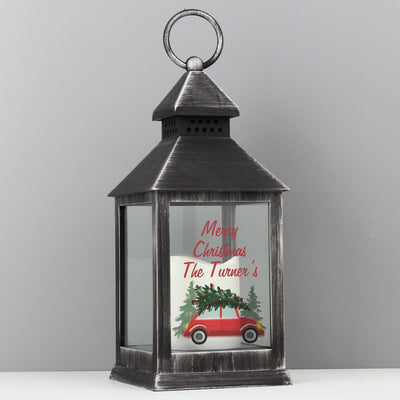 Personalised 'Driving Home For Christmas' Black Lantern - Shop Personalised Gifts