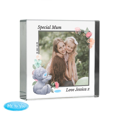 Personalised Me To You Floral Photo Upload Crystal Token