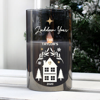 Personalised Christmas Smoked Glass LED Candle - Shop Personalised Gifts