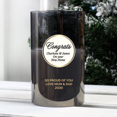 Personalised Opulent Smoked Glass LED Candle - Shop Personalised Gifts