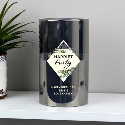 Personalised Botanical Smoked Glass LED Candle - Shop Personalised Gifts