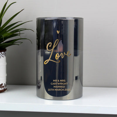 Personalised Love Smoked Glass LED Candle - Shop Personalised Gifts