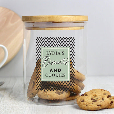 Personalised Free Text Glass Jar with Bamboo Lid - Shop Personalised Gifts