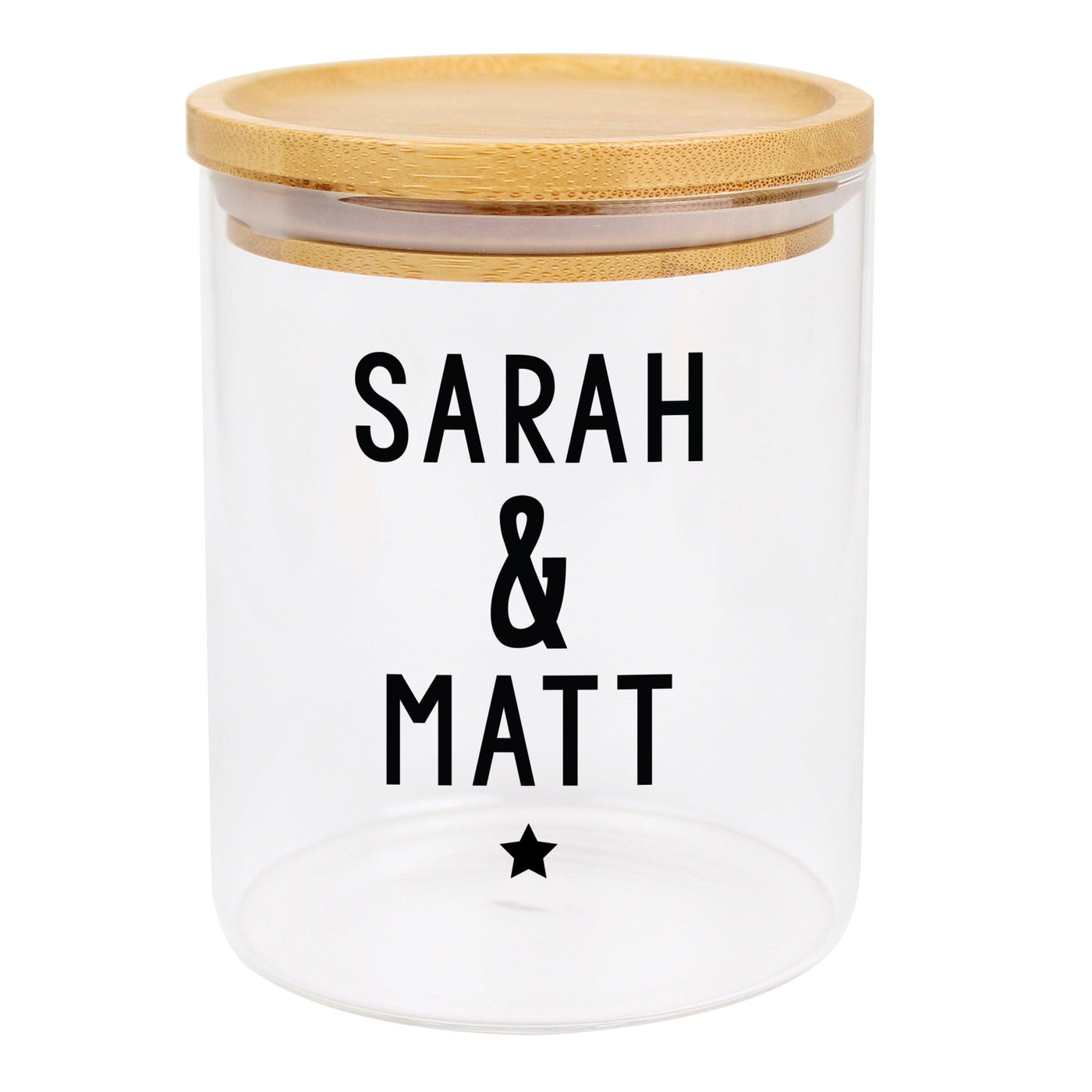 Personalised Free Text Glass Jar with Bamboo Lid - Shop Personalised Gifts