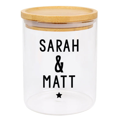 Personalised Free Text Glass Jar with Bamboo Lid - Shop Personalised Gifts