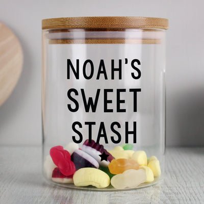 Personalised Free Text Glass Jar with Bamboo Lid - Shop Personalised Gifts