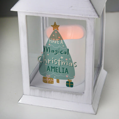Personalised Have A Magical Christmas White Lantern - Shop Personalised Gifts