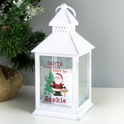 Personalised Santa White Lantern - Shop Personalised Gifts