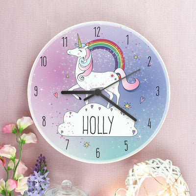 Personalised Unicorn Wooden Clock - Shop Personalised Gifts