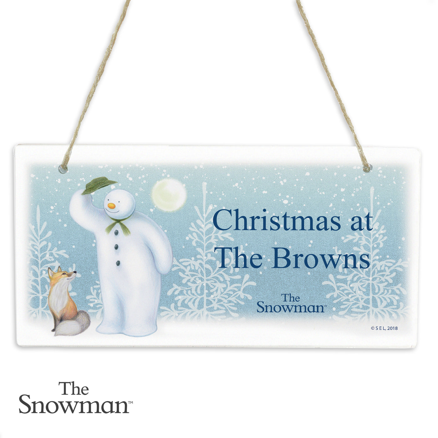 Personalised The Snowman Snow Wonder Wooden Hanging Sign
