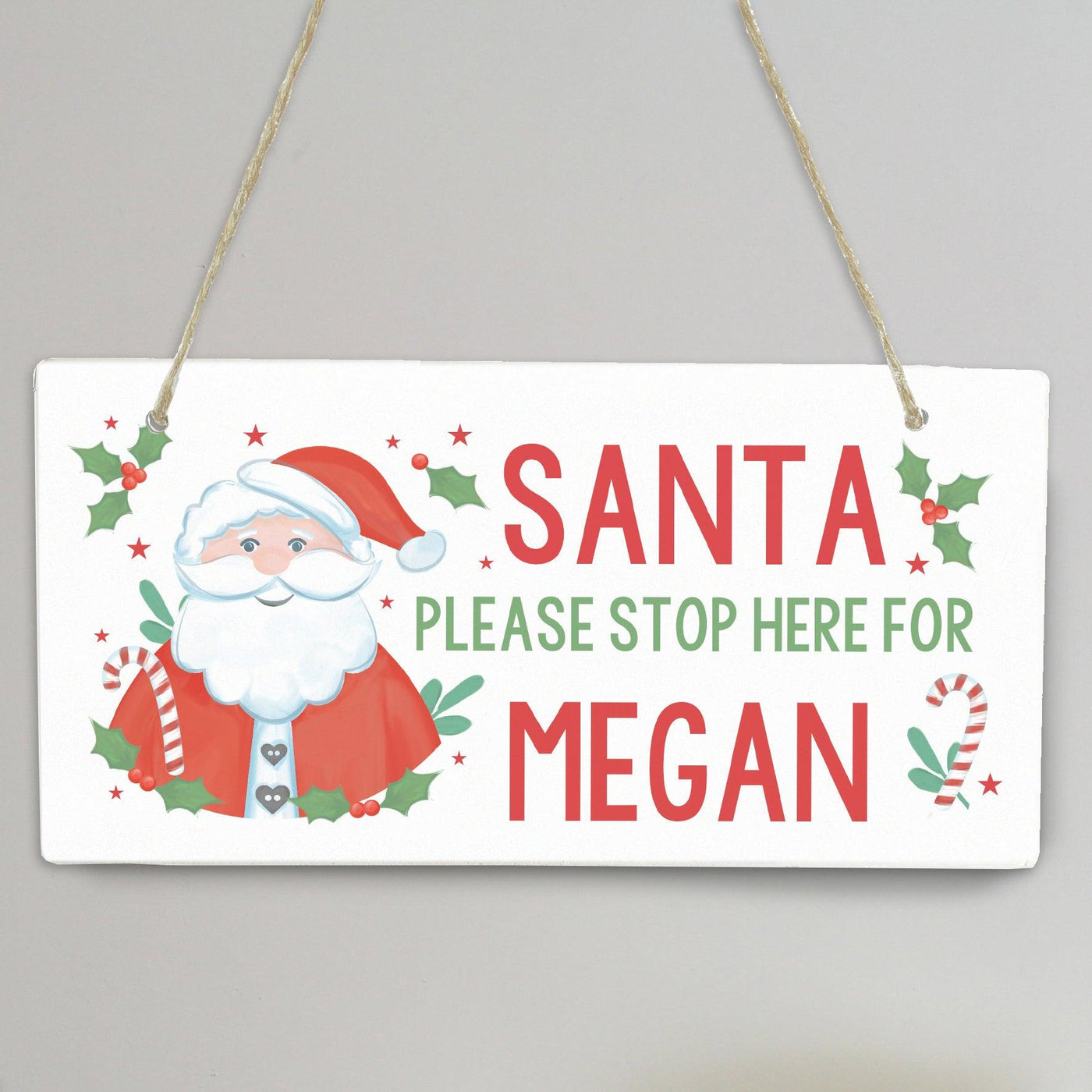 Personalised Santa Stop Here Wooden Sign - Shop Personalised Gifts