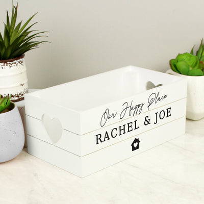 Personalised Home White Wooden Crate - Shop Personalised Gifts