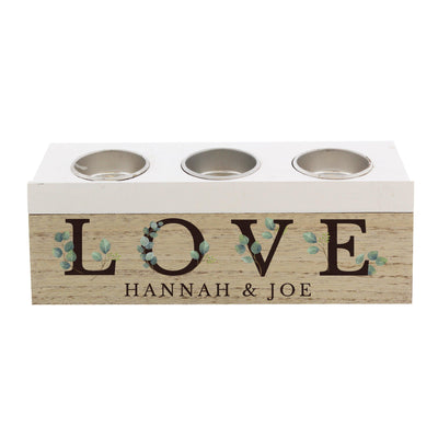 Personalised Love Botanical Triple Tea Light Box - Shop Personalised Gifts