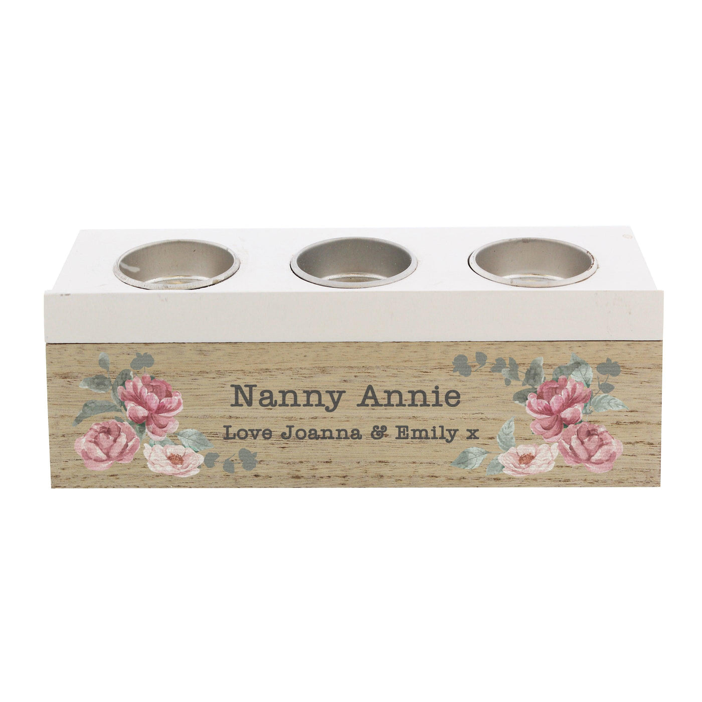 Personalised Floral Watercolour Triple Tea Light Box - Shop Personalised Gifts