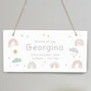 Personalised Rainbow Wooden Sign Hanging Decoration