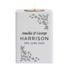 Personalised Floral Leaf White Wooden Tea Light Candle Holder - Shop Personalised Gifts