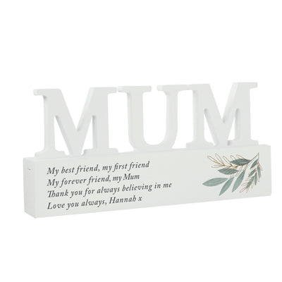 Personalised Botanical Wooden Mum Ornament