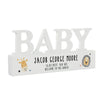 Personalised Safari Animals Wooden Baby Ornament