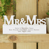 Personalised Free Text Heart Wooden Mr & Mrs Ornament
