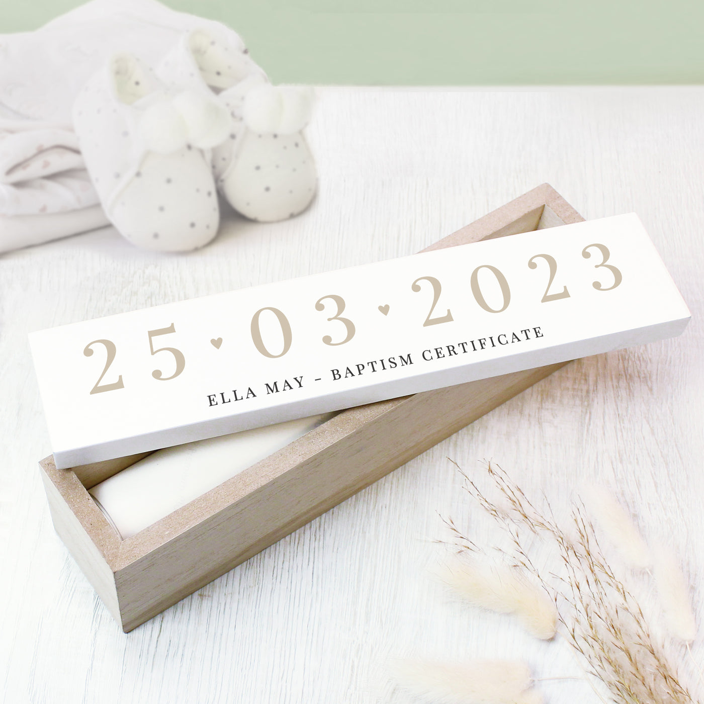 Personalised Big Date Wooden Certificate Holder