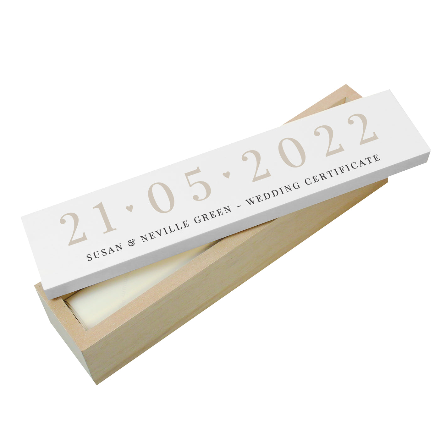 Personalised Big Date Wooden Certificate Holder