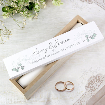 Personalised Eucalyptus Wooden Certificate Holder