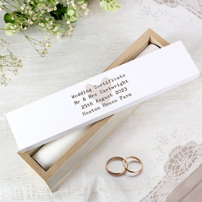 Personalised Free Text Heart Wooden Certificate Holder