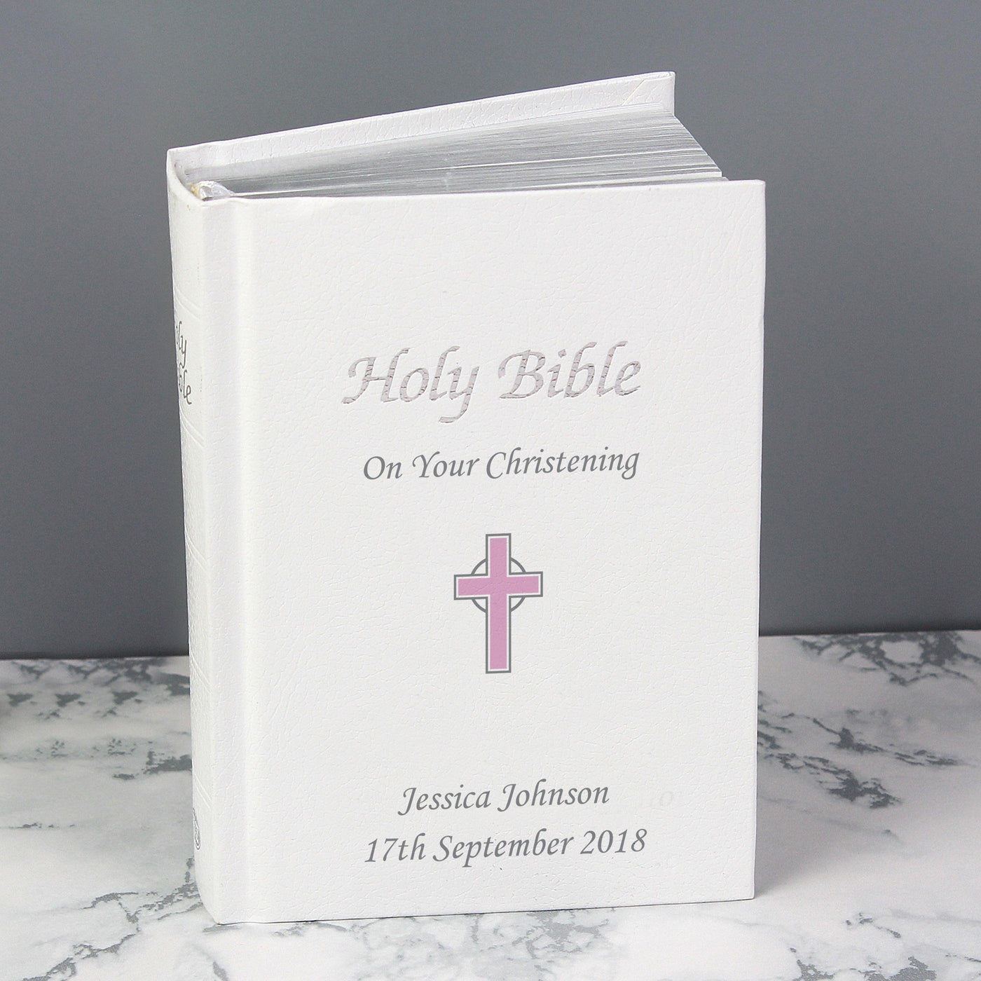 Personalised Pink Cross Bible - Shop Personalised Gifts