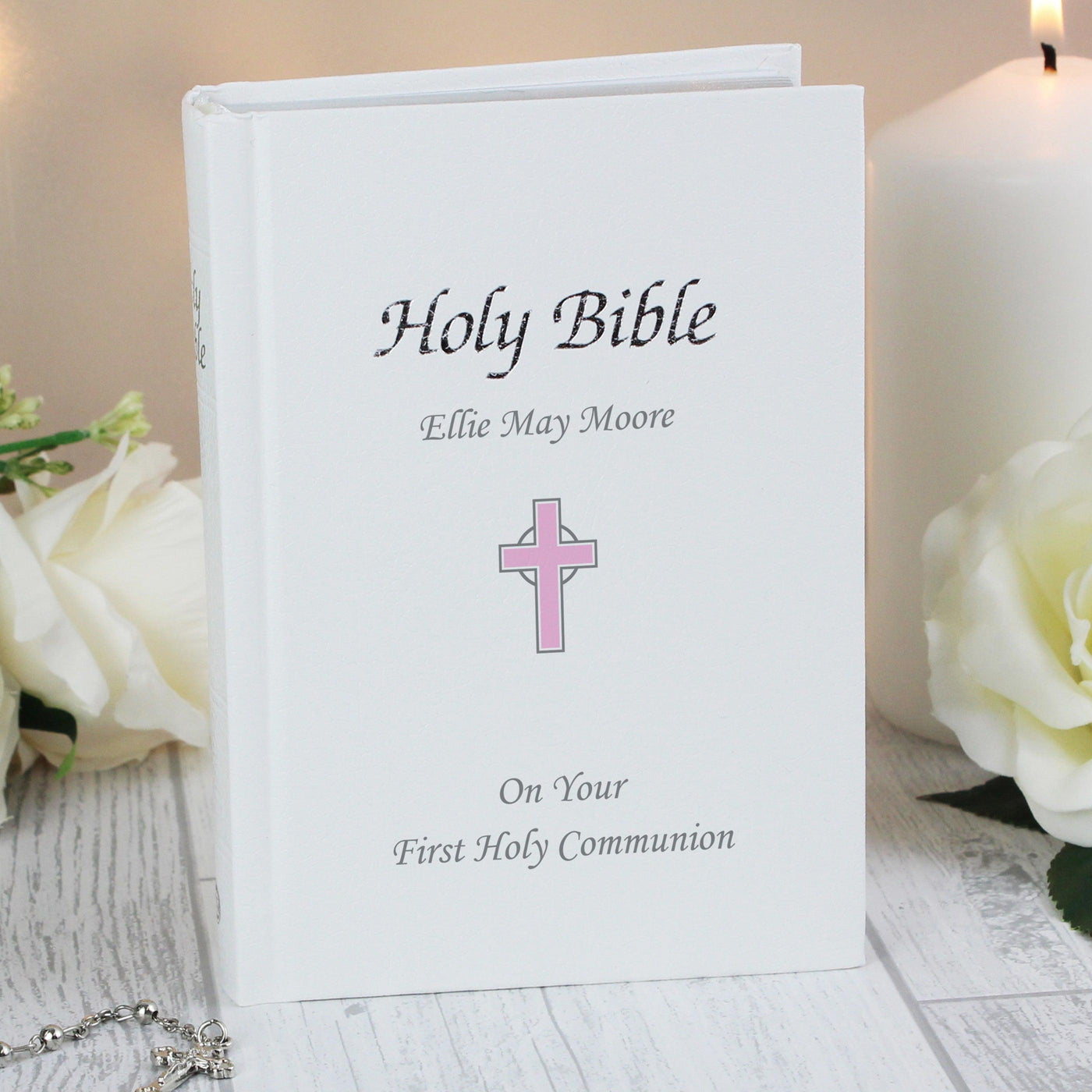 Personalised Pink Cross Bible - Shop Personalised Gifts