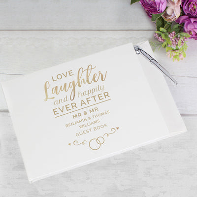 Personalised Happily Ever After Wedding Hardback Guest Book & Pen - Shop Personalised Gifts