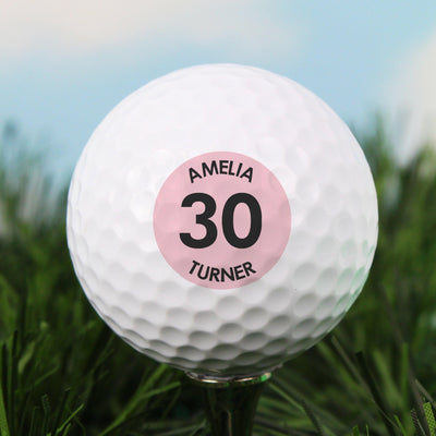 Personalised Pink Big Age Golf Ball - Shop Personalised Gifts