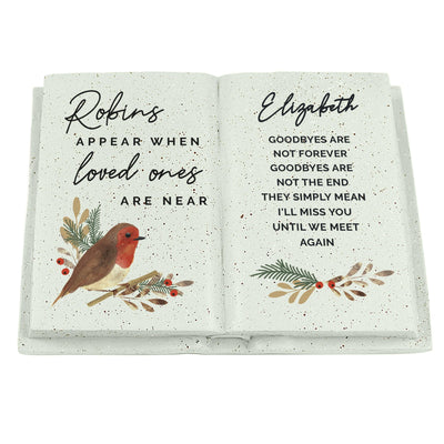 Personalised Robins Appear.. Resin Memorial Book - Shop Personalised Gifts