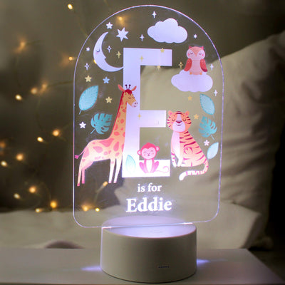 Personalised Animal Alphabet LED Colour Changing Night Light - Shop Personalised Gifts