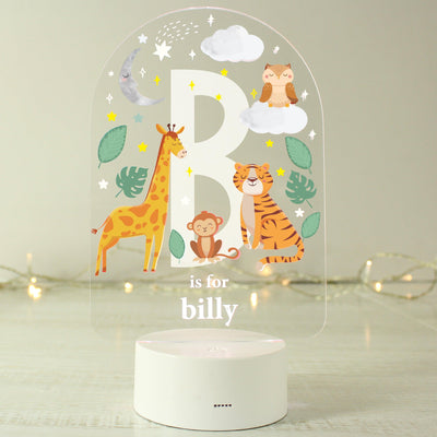 Personalised Animal Alphabet LED Colour Changing Night Light - Shop Personalised Gifts