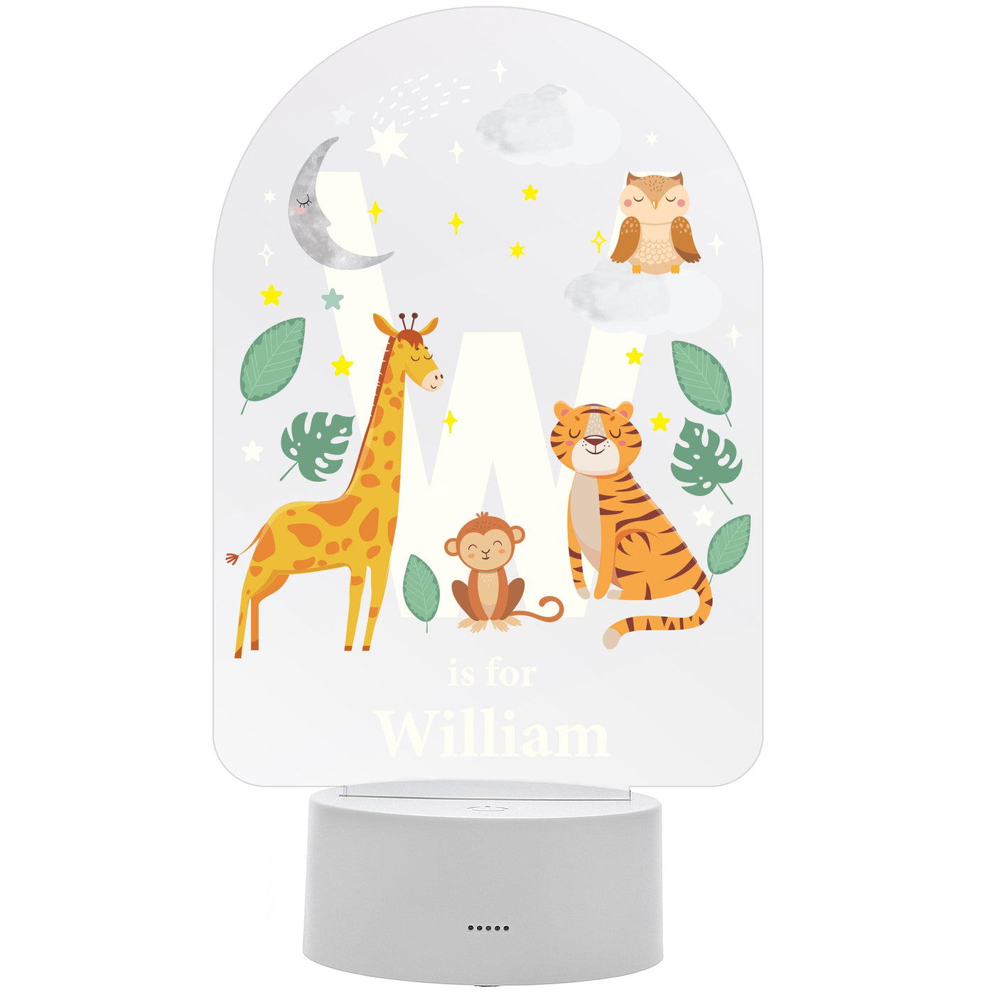 Personalised Animal Alphabet LED Colour Changing Night Light - Shop Personalised Gifts