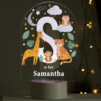 Personalised Animal Alphabet LED Colour Changing Night Light - Shop Personalised Gifts