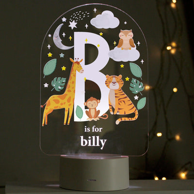 Personalised Animal Alphabet LED Colour Changing Night Light - Shop Personalised Gifts