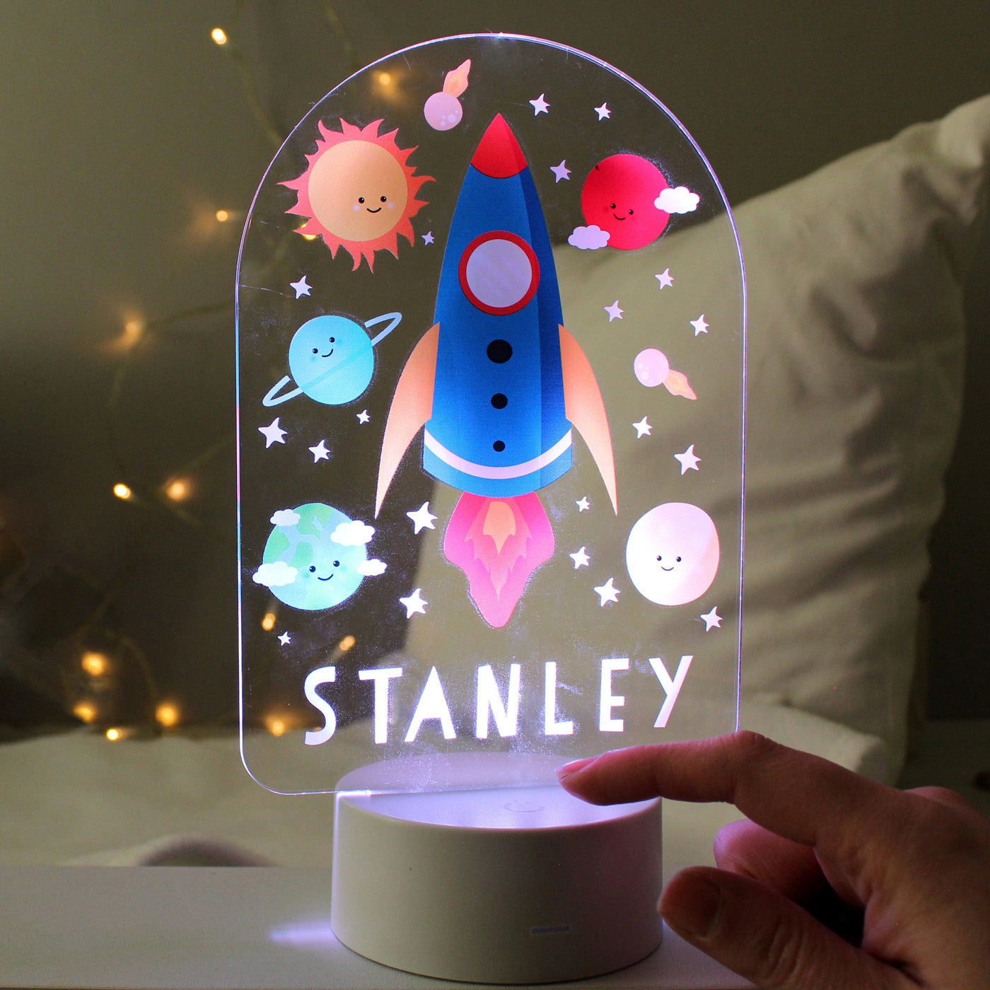 Personalised Space Rocket LED Colour Changing Night Light - Shop Personalised Gifts