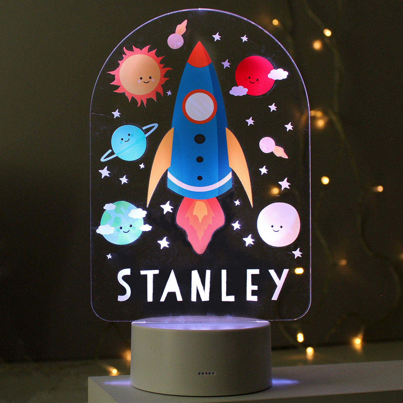 Personalised Space Rocket LED Colour Changing Night Light - Shop Personalised Gifts