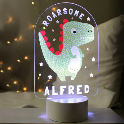 Personalised Roarsome Dinosaur LED Colour Changing Night Light - Shop Personalised Gifts