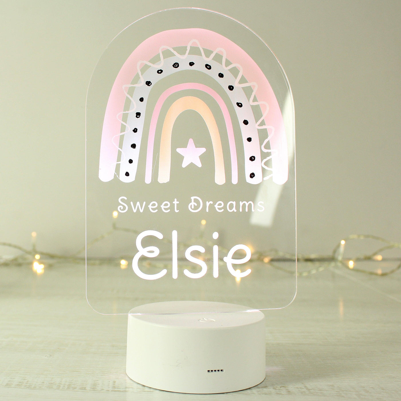 Personalised Pink Rainbow LED Colour Changing Night Light - Shop Personalised Gifts