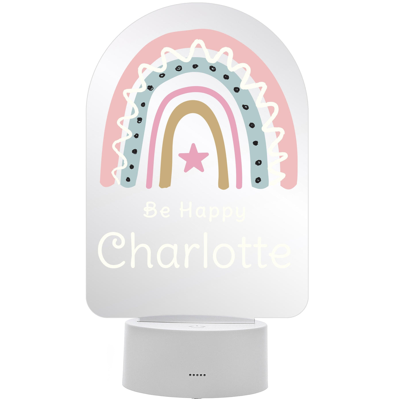 Personalised Pink Rainbow LED Colour Changing Night Light - Shop Personalised Gifts