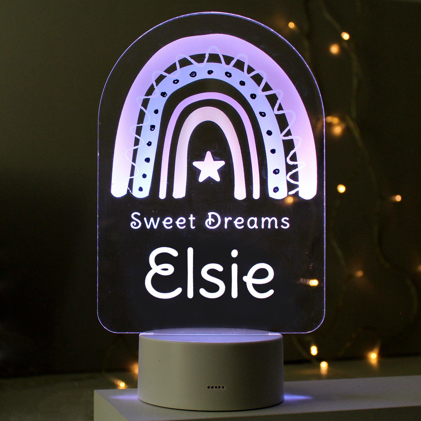 Personalised Pink Rainbow LED Colour Changing Night Light - Shop Personalised Gifts