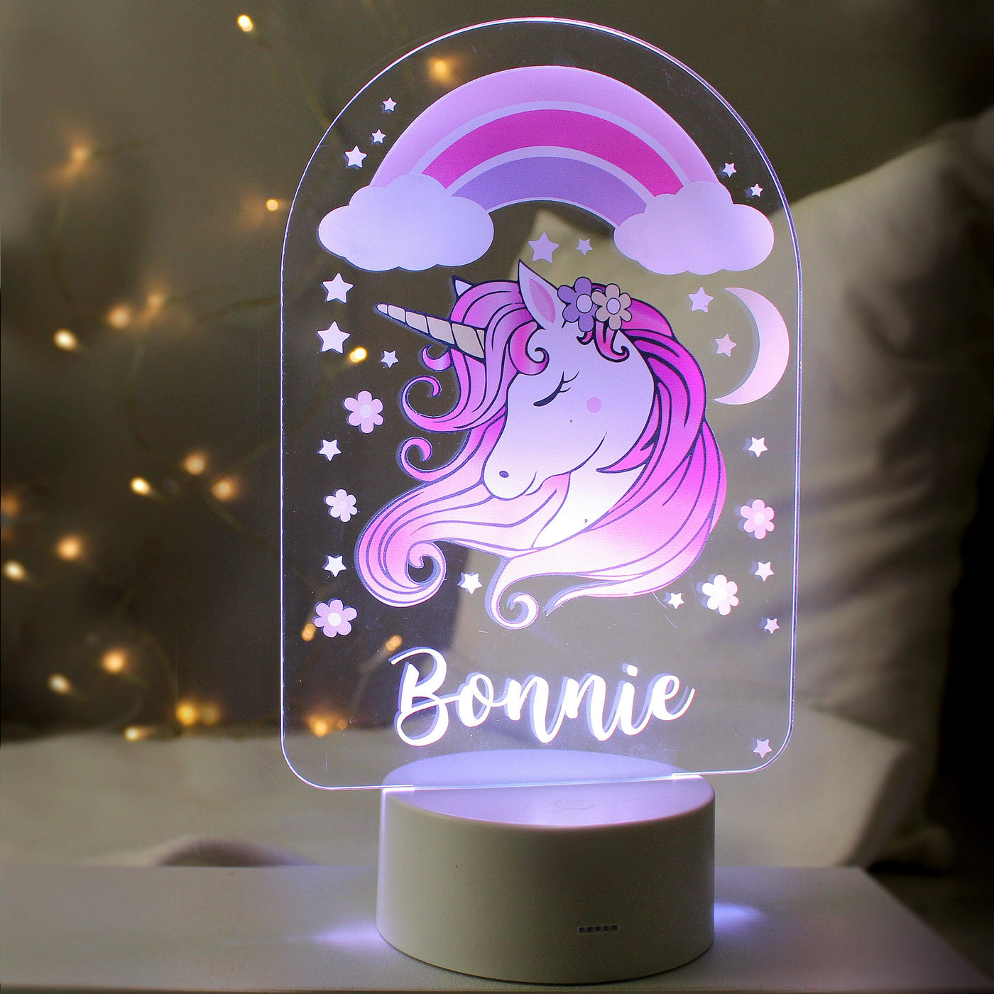 Personalised Pink Unicorn LED Colour Changing Night Light - Shop Personalised Gifts