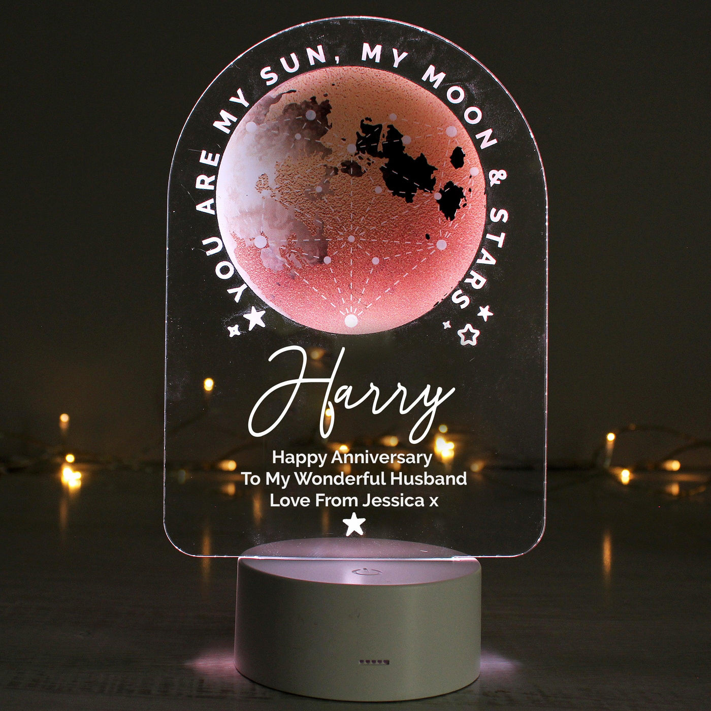 Personalised Sun Moon & Stars LED Colour Changing Night Light - Shop Personalised Gifts