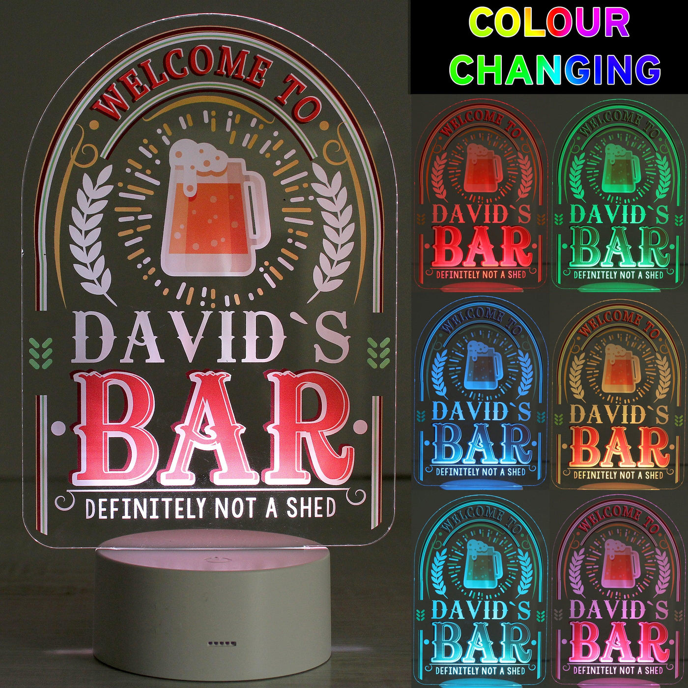 Personalised Welcome To... Bar LED Colour Changing Night Light - Shop Personalised Gifts