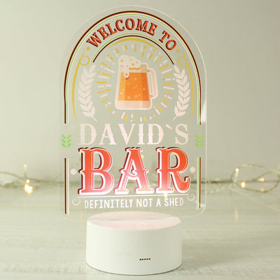 Personalised Welcome To... Bar LED Colour Changing Night Light - Shop Personalised Gifts
